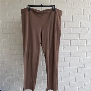 Pure Jill Women’s Brown Slim Leg Knit Pull on Pants Loungewear Workwear Size L